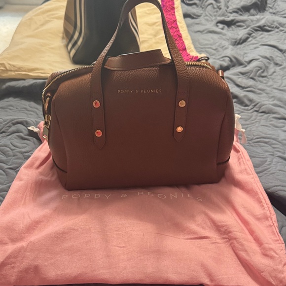 Poppy & Peonies Chocolate Brown Satchel - Picture 1 of 8